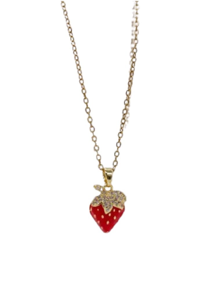 MANIKAN Cute Strawberry Layer Necklace For women Dainty Fruit-Inspired Jewelry Stainless Steel  - Image 2