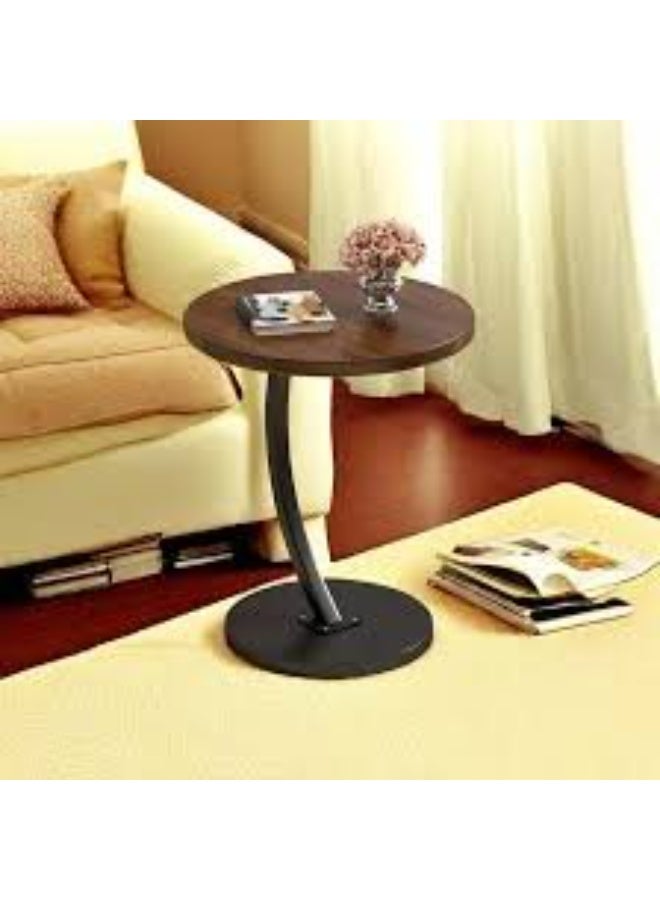 Round Coffee Table, 1 Piece Small Side Table, Accent Table for Small Spaces, Wooden Coffee Table, Rustic Bedside Table, Sofa Table, Snack Table, Drink Table for Living Room, Bedroom - Image 1