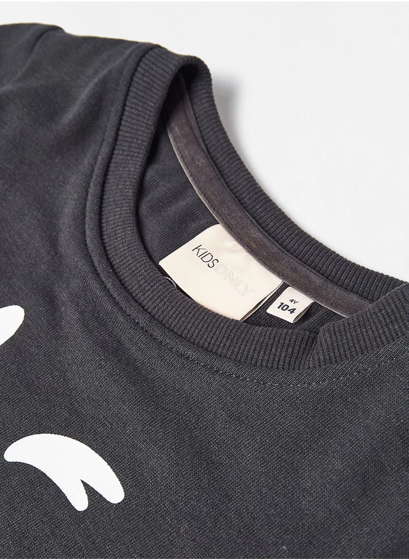 only_kids Kids Smiley Print Sweatshirt