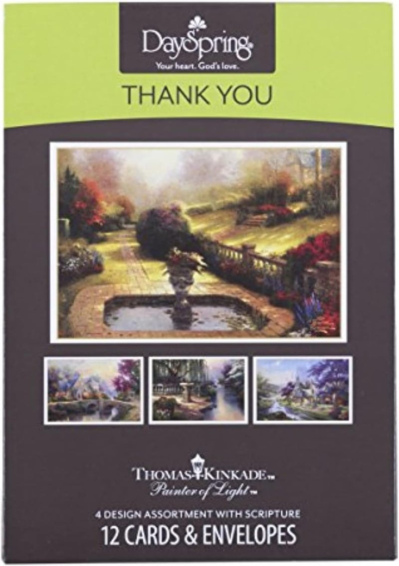 DaySpring  Thomas Kinkade  Thank You  12 Boxed Cards KJV 51855 Multi - Image 2