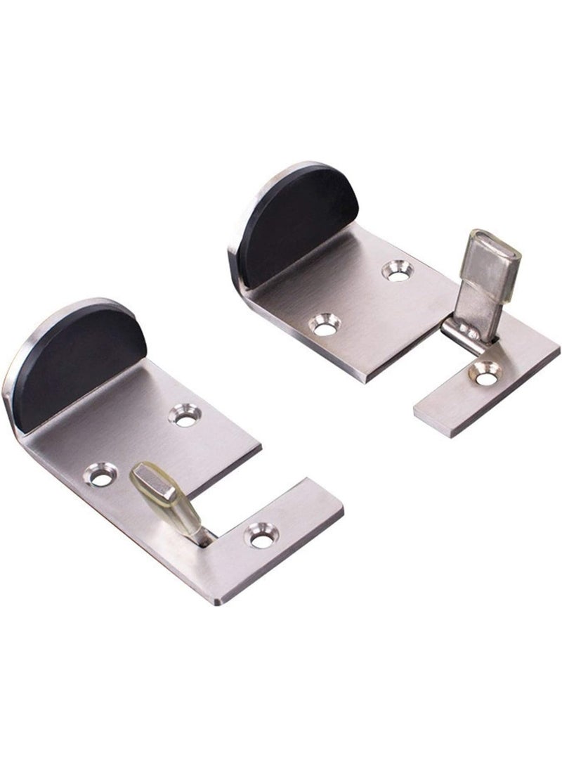 zoba 2 pieces of thick stainless steel door stoppers - thick and heavy anti-collision, hidden door bracket that mounts to the floor to secure the door. - Image 1
