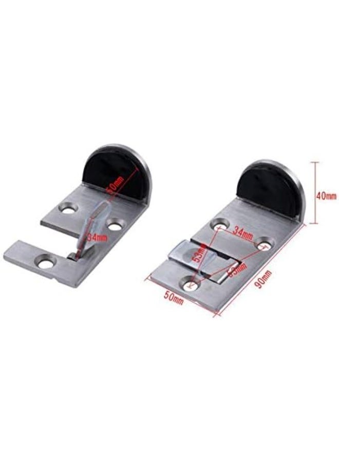 zoba 2 pieces of thick stainless steel door stoppers - thick and heavy anti-collision, hidden door bracket that mounts to the floor to secure the door. - Image 5