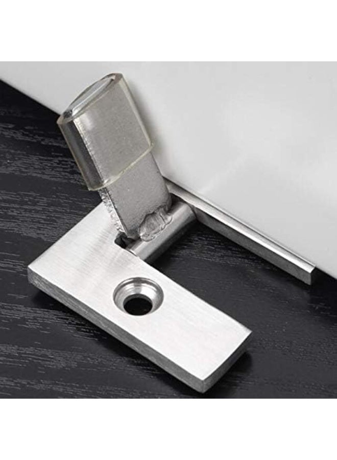 zoba 2 pieces of thick stainless steel door stoppers - thick and heavy anti-collision, hidden door bracket that mounts to the floor to secure the door. - Image 4
