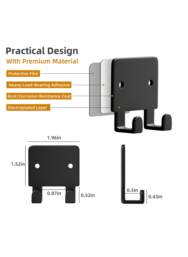 Adhesive Hooks, 4 Pack Key Holder, Razor Holder Wall Mounted, Key Hooks for Wall, Self Adhesive Wall Hooks, Towel Hooks, Shower Hooks, for Entryway/Door/Bathroom/Kitchen - Image 2