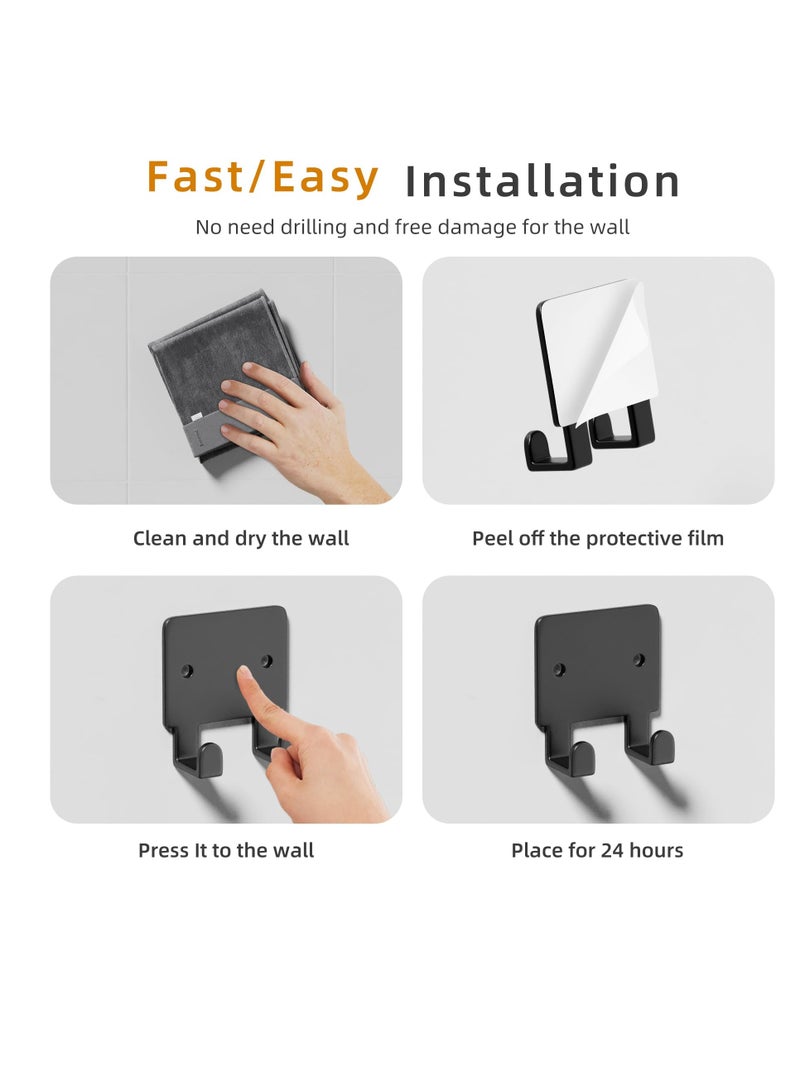 Adhesive Hooks, 4 Pack Key Holder, Razor Holder Wall Mounted, Key Hooks for Wall, Self Adhesive Wall Hooks, Towel Hooks, Shower Hooks, for Entryway/Door/Bathroom/Kitchen - Image 3