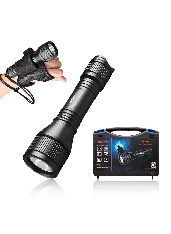 ORCATORCH مصباح الغوص D550 1000 لومن مصباح يدوي للغوص 3 أوضاع IP68 مقاوم للماء أضواء تحت الماء غوص ليلي مصباح غواصة مع حزام للمعصم لاستكشاف الهواء الطلق رياضات تحت الماء - Image 2