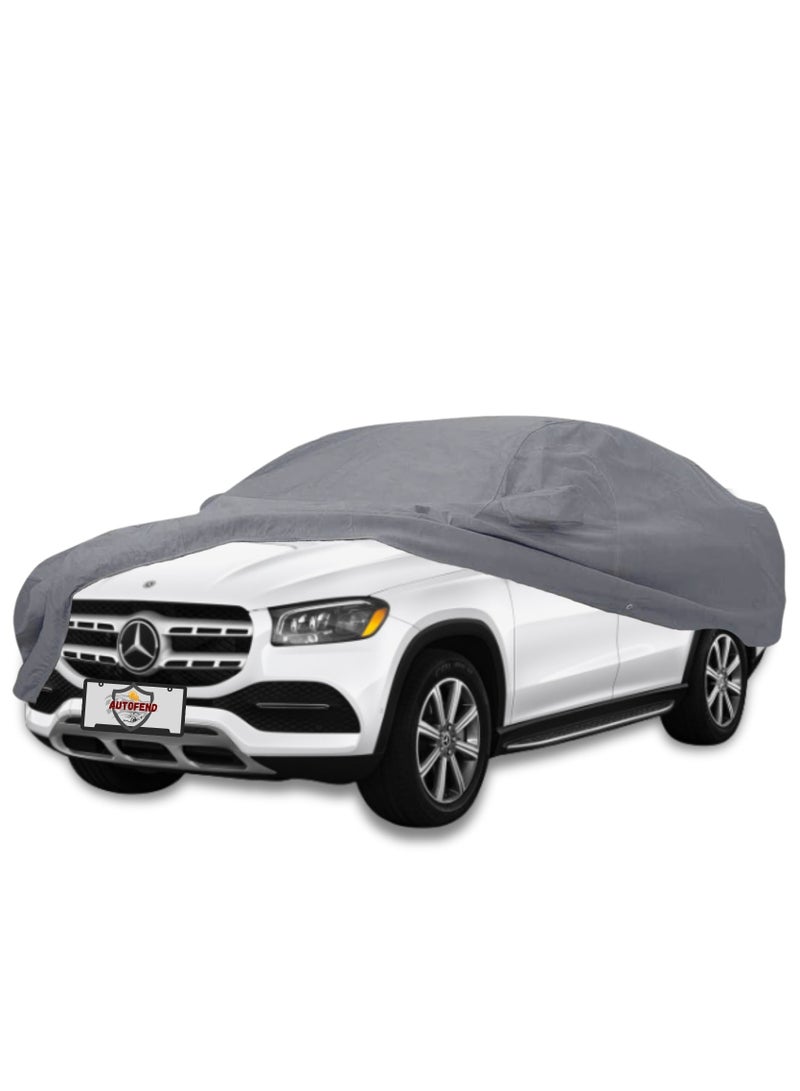Zipporah All Weather Premium Lightweight 6-Layers Protective Car Cover 210T Compatible for 2020-2025 Mercedes Benz GLS with Left Driver Side Door Zipper, Security Lock and Mirror Pockets - Image 2
