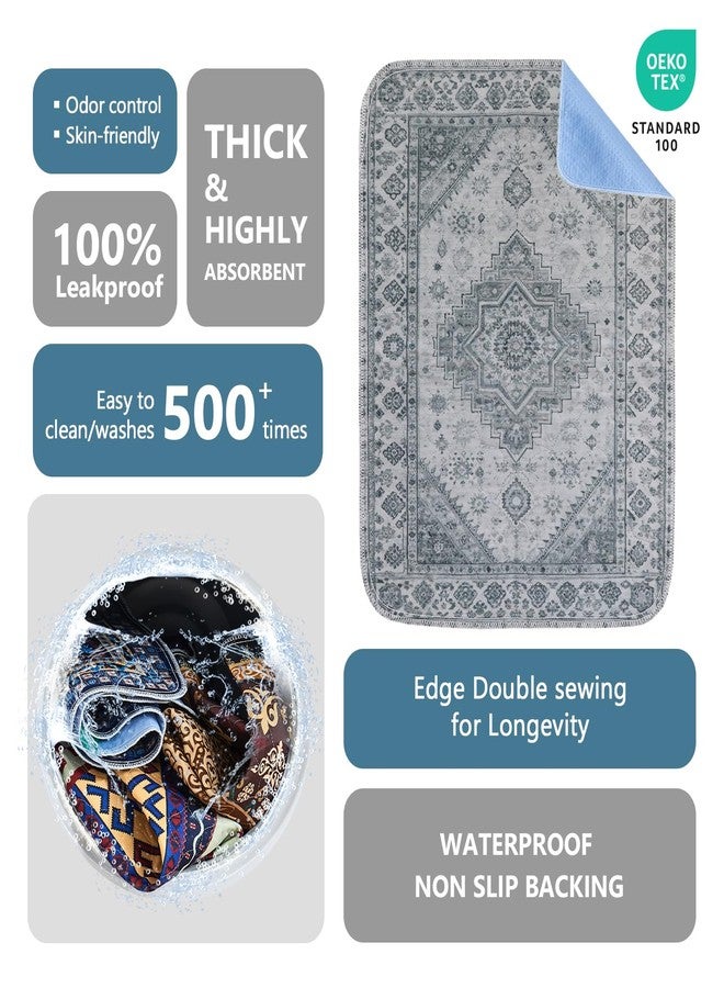 Qeils Washable Pee Pads, Reusable Puppy Pads Super Absorbent Leakproof Dog Training Pads, Non-Slip Wee Wee Pads for Crate, Floor, Potty Pads Feeding Mat Dog Pee 2 Pack 18"x24" - Image 2