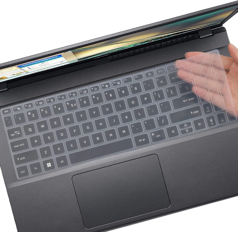 Saco غطاء لوحة مفاتيح سيليكون متوافق مع أجهزة Acer Nitro V (ANV15-41 / ANV15-51) و Acer Aspire 5 (A515-57G / A515-58GM) و Acer Aspire 7 (A715-51G / A715-76G) لأجهزة الألعاب (سيليكون شفاف) - Image 1