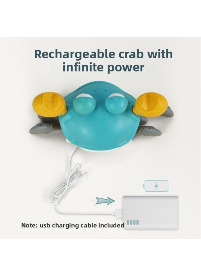 Induction Escape Crab Rechargeable Automatic Obstacle Avoidance Stall Night Market Children Toddler Toys-Color:Electric Induction Crab-cyan  - Image 5