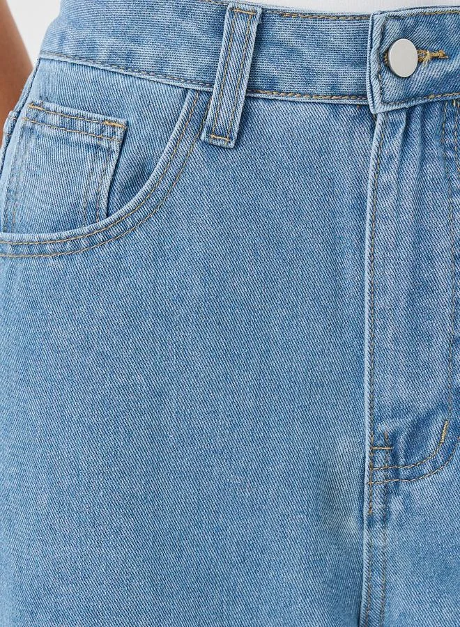 Styli Styli Women Medium Blue Wide Leg Jeans with Side Slit