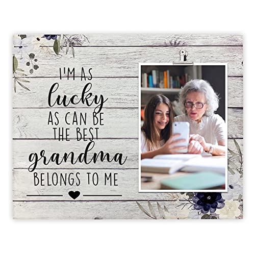 ZENNLAB Grandma Gifts from Granddaughter  Grandma Picture Frame Holds 4x6 Photo  Gifts for Grandma Birthday Christmas Mothers Day New Grandma Gifts Idea from Grandson Grandkids