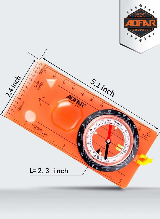 AOFAR Orienteering Compass AF-5C for Hiking, Boy Scout Compass for Kids - Professional Field Compass for Map Reading,Navigation and Survival Lightweight - Mini Camping Compass - Image 3