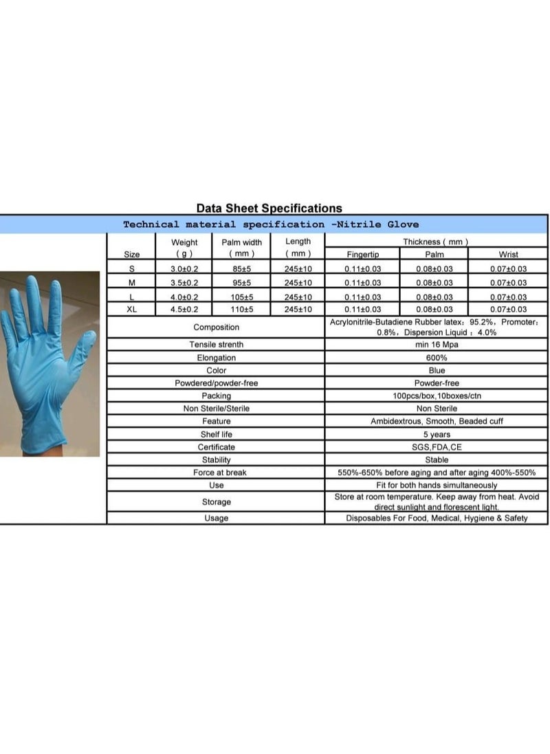 100-Piece Medical Powder-Free Vinyl Gloves Clear, Large