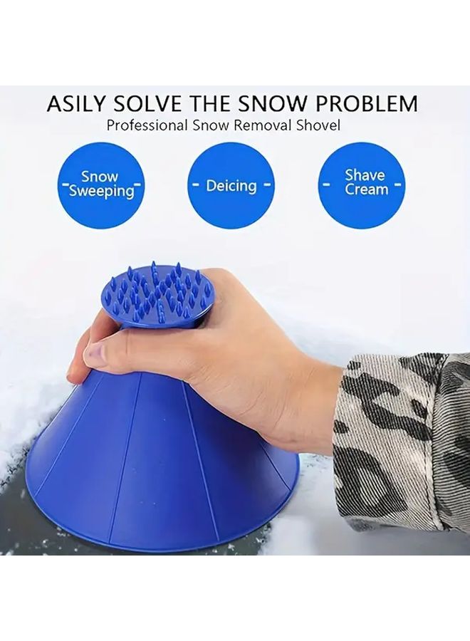 Red 5 in 1 Multi Functional Ice Snow Shovel Windshield Deicing Tool Car Scraper Brush Defroster Accessories - Image 2