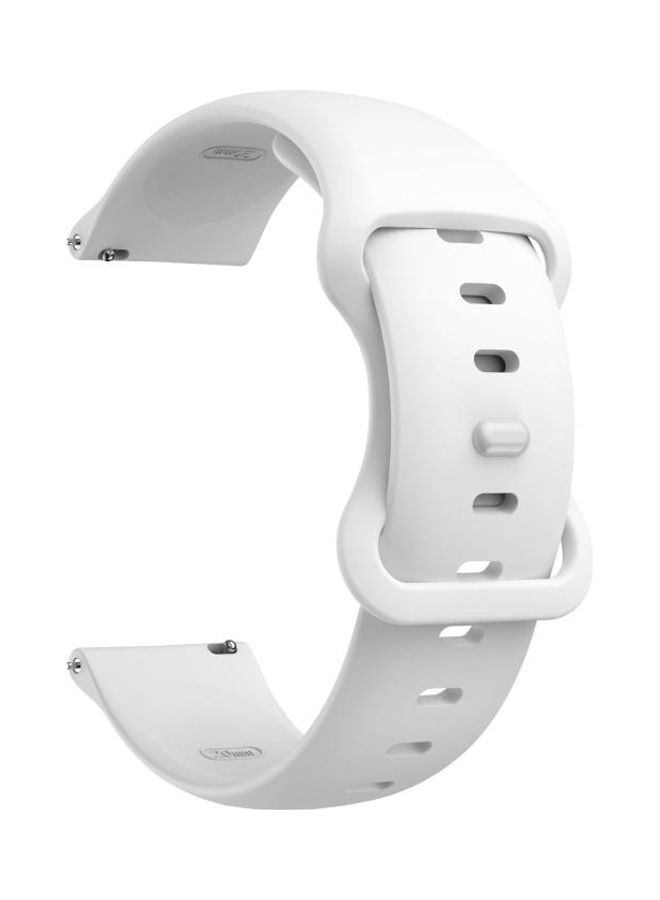 NIBEMINENT Butterfly Buckle Silicone Replacement Strap Watchband For Samsung Galaxy Watch Active 3 41mm White - Image 1