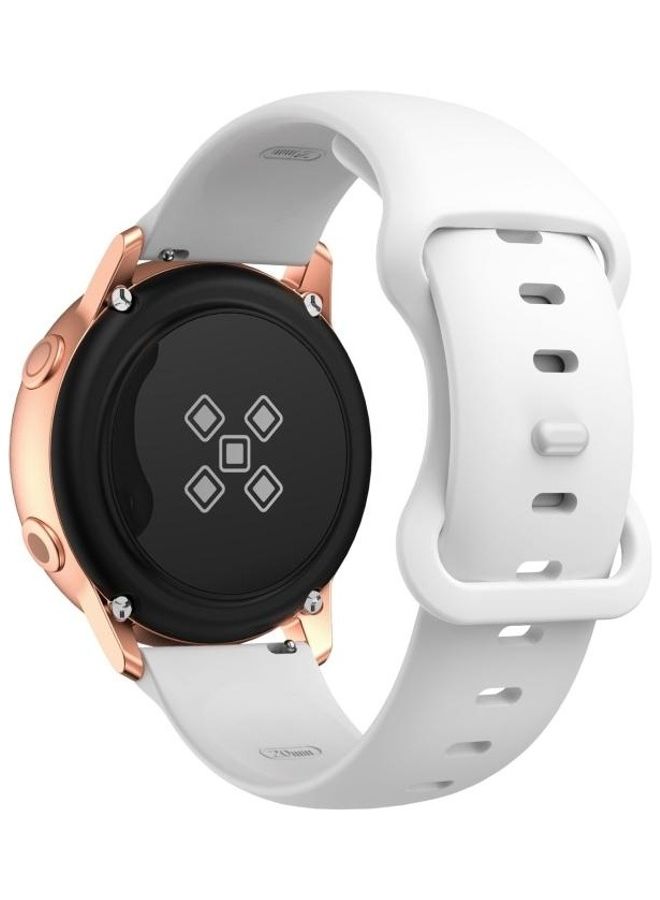 NIBEMINENT Butterfly Buckle Silicone Replacement Strap Watchband For Samsung Galaxy Watch Active 3 41mm White - Image 4