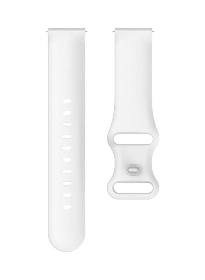 NIBEMINENT Butterfly Buckle Silicone Replacement Strap Watchband For Samsung Galaxy Watch Active 3 41mm White - Image 2