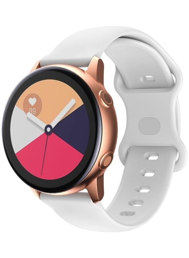 NIBEMINENT Butterfly Buckle Silicone Replacement Strap Watchband For Samsung Galaxy Watch Active 3 41mm White - Image 3