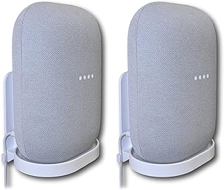 Mount Genie Mount Genie Affordable Essentials Wall Mount Hanger Stand for Nest Audio (White, 2-Pack): Screw and Screwless Install - Image 1