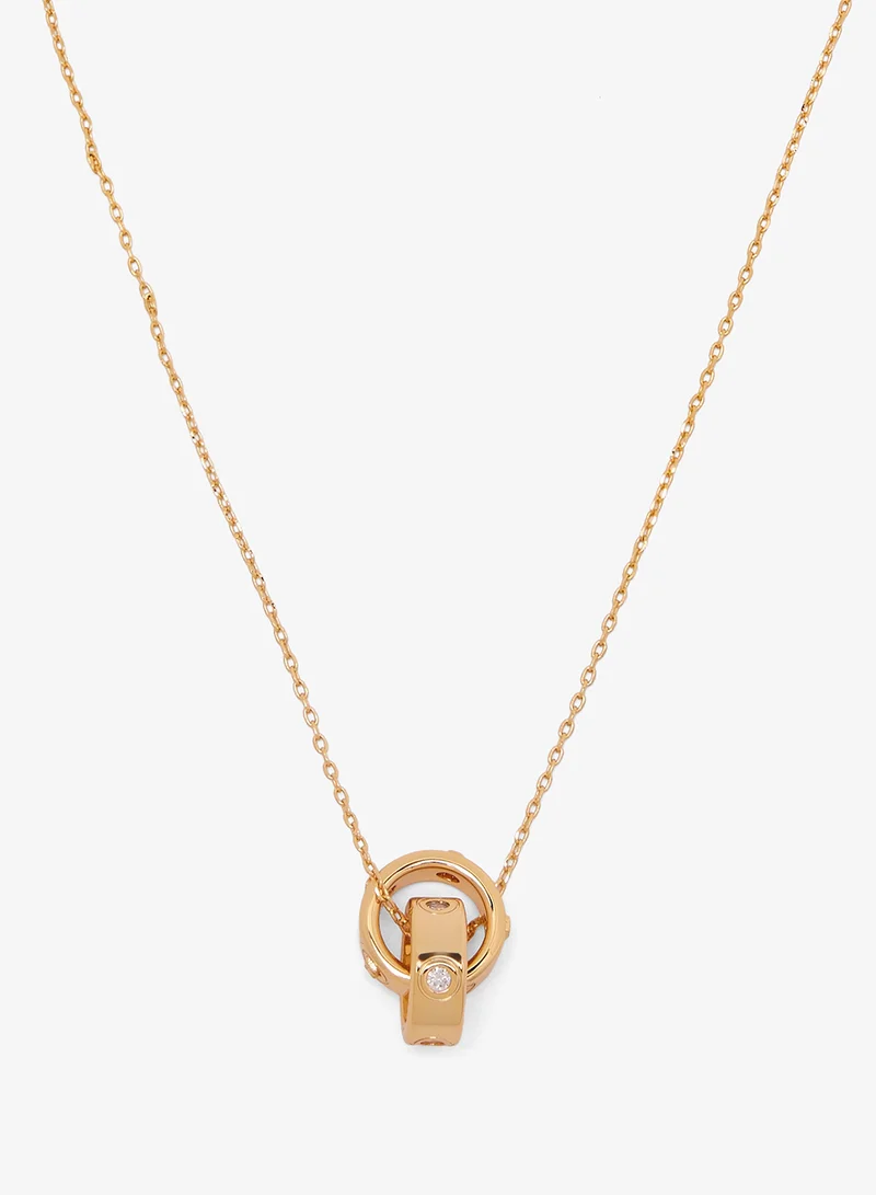 Michael Kors  Michael Kors MK Logo 406mm Gold Logo Cubic Zirconia Ladies Necklace for Women | Best Price UAE