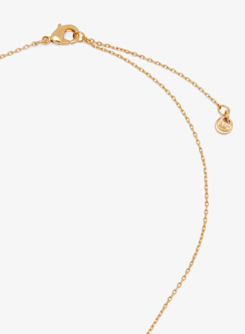 Michael Kors  Michael Kors MK Logo 406mm Gold Logo Cubic Zirconia Ladies Necklace for Women | Best Price UAE