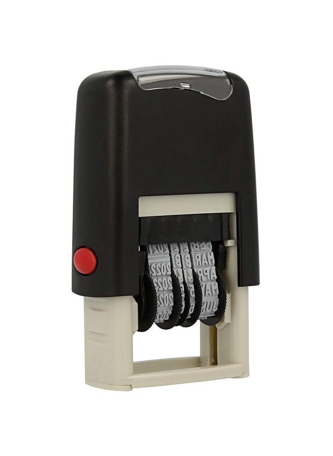 ExcelMark - Excelmark Self-Inking Rubber Date Stamp - Compact Size - Red Ink - Image 1