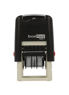 ExcelMark Excelmark Self-Inking Rubber Date Stamp - Compact Size - Red Ink  - Image 3