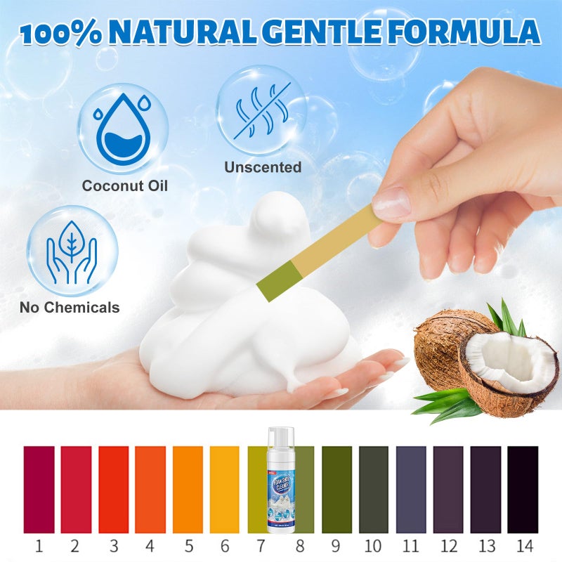 Jevvu Shoe Cleaner, 6.76fl.oz Sneaker Cleaner Foam for Removing Stains and Dirt, Shoe Cleaning Kit for White Shoes, Leather, Knit, Boots, Canvas, Fabric, Tennis - Image 5