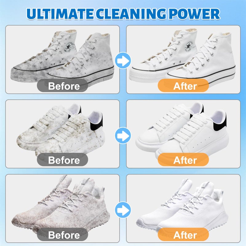 Jevvu Shoe Cleaner, 6.76fl.oz Sneaker Cleaner Foam for Removing Stains and Dirt, Shoe Cleaning Kit for White Shoes, Leather, Knit, Boots, Canvas, Fabric, Tennis - Image 2
