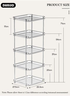 DUNISO 5-Layer Shower Caddy Corner Shelves, Bathroom Storage Shelves for Space Saving, Multifunctional Shower Caddy Organizer Shelf, Freestanding Shelving Unit, Open Storage Rack for Bathroom, Kitchen, Laundry  - Image 4