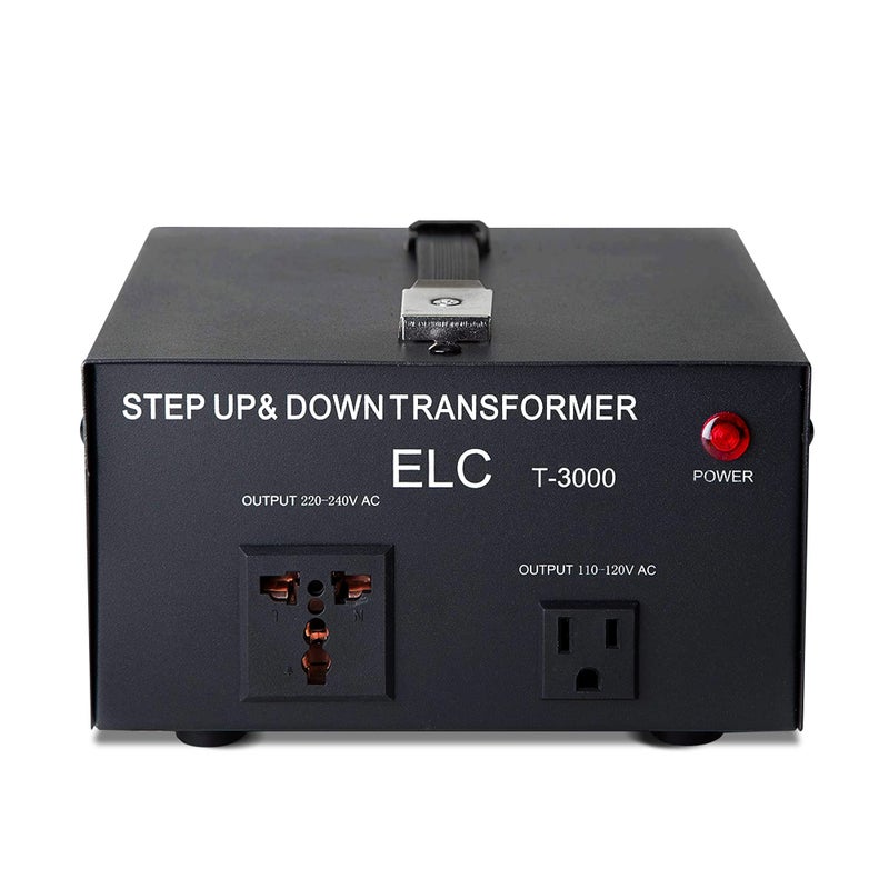 ELC T Series 3000+ Watt Voltage Converter Transformer - Step Up/Down - 110v to 220v / 220v to 110v Power Converter - Circuit Breaker Protection, CE Certified [3-Years Warranty] - Image 1