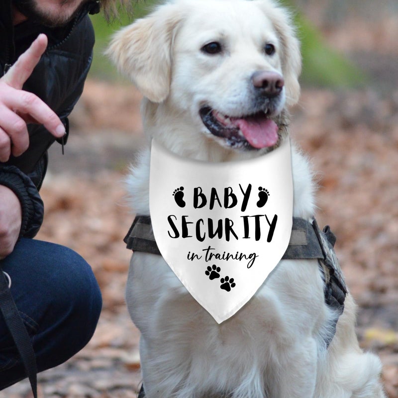 Lmaurrizt Baby Security in Training Printed Dog Bandana Pet Scarf Dog Pregnancy Announcement Bandana Pregnancy Dog Bandana for Dogs Pet Accessories for Dog Lovers Pregnancy Reveal Ideas - Image 4