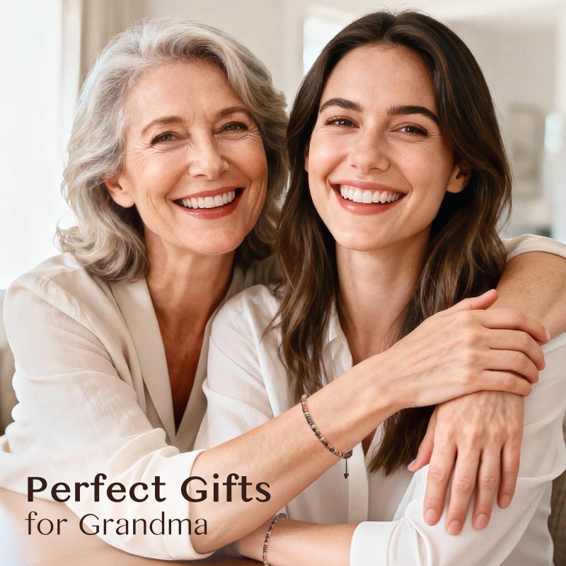 ZOKCC Mohters Day Bracelet Gifts for Grandma Healing Natural Stone Beads Bracelets - Inspirational Christmas Birthday Gifts for Grandma from Granddaughter Grandson - Image 2
