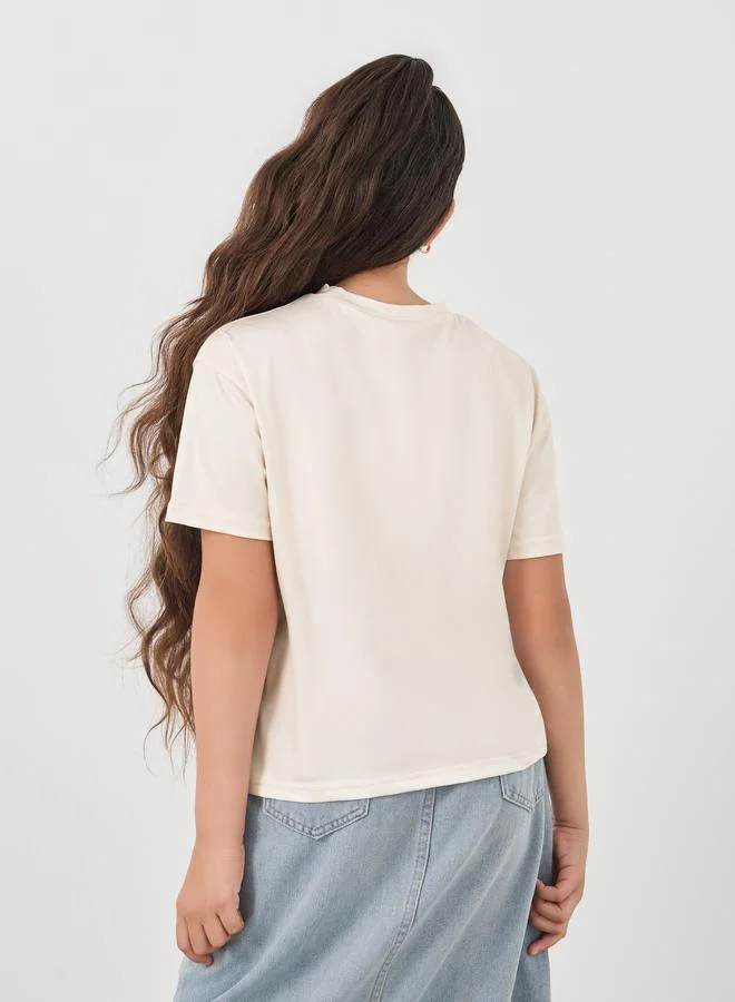 Styli Styli Graphic Print Round Neck T-Shirt