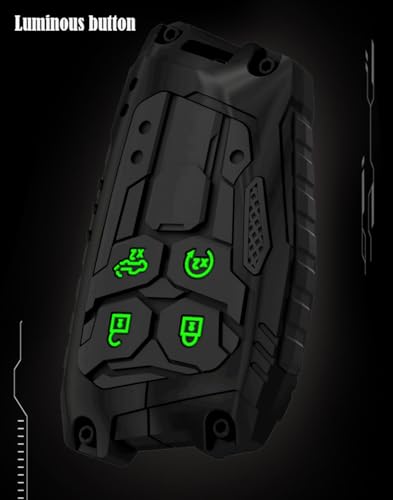 AYGUCEKE Heavy Duty Key Fob Cover fit for Chevy Colorado Equinox Silverado GMC Canyon Sierra 2025 2024 2023 Keyless Entry Remote Control Car Key Case Protector with Keychain 4 Buttons (Black) - Image 4