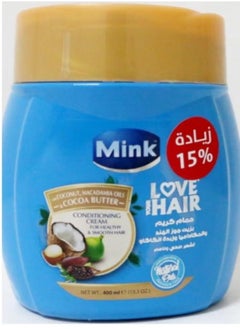 Mink Mink Love Your Hair Conditioning Cream with Coconut Macadamia Oils and Cocoa Butter 400ml  - Image 1