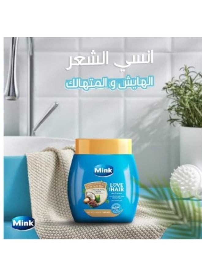 Mink - Mink Love Your Hair Conditioning Cream with Coconut Macadamia Oils and Cocoa Butter 400ml - Image 1