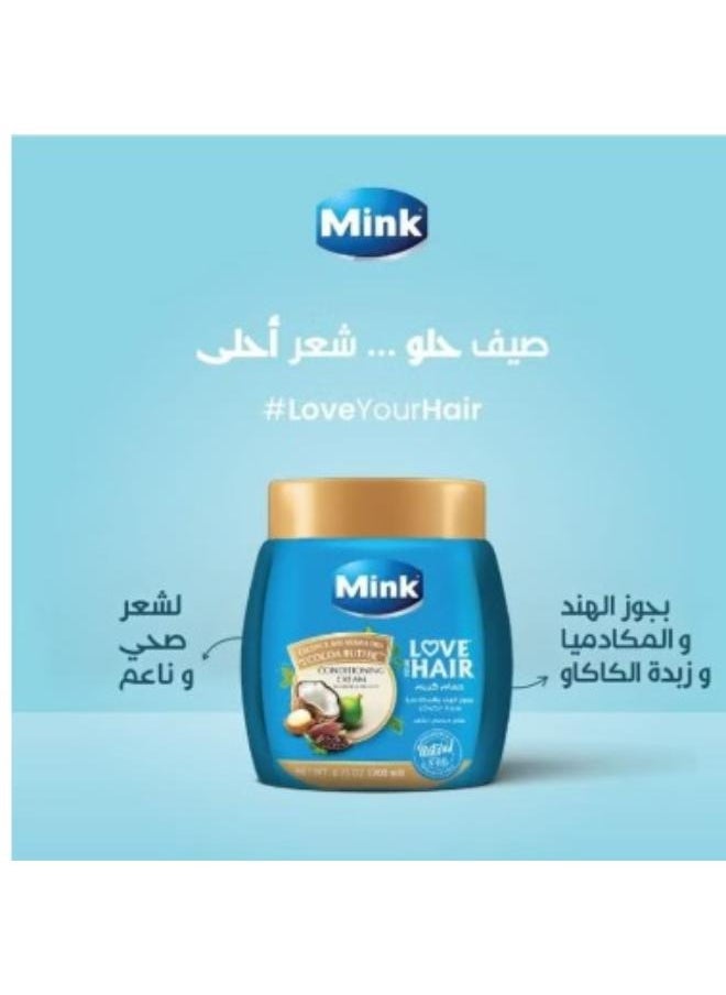 Mink - Mink Love Your Hair Conditioning Cream with Coconut Macadamia Oils and Cocoa Butter 400ml - Image 1