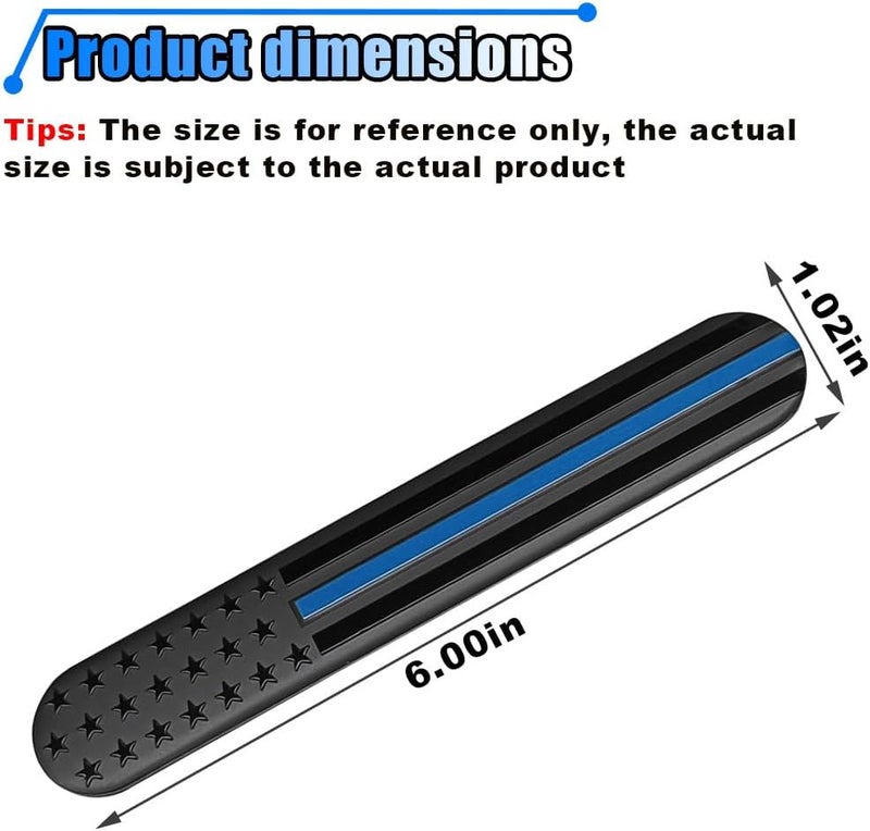 LHDOS 2PCS USA American Flag Emblem Car Sticker, 6"x 1" 3D Adhesive Patriotic Car Decal Auto Fenders Emblem, Universal Metal Badge Emblem Car Body Decoration Sticker for Car Bumper Window (Black/Blue) Easy transit optimized build - Image 2