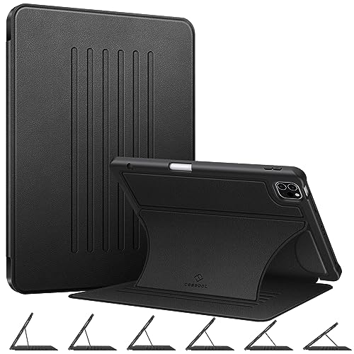 CaseBot Magnetic Stand Case for iPad Pro 11-inch (4th / 3rd Generation) 2022/2021 - Multiple Angles Shockproof Soft TPU Cover w/Pencil Holder, Also Fit iPad Pro 11" 2nd /1st Gen, Black - Image 1