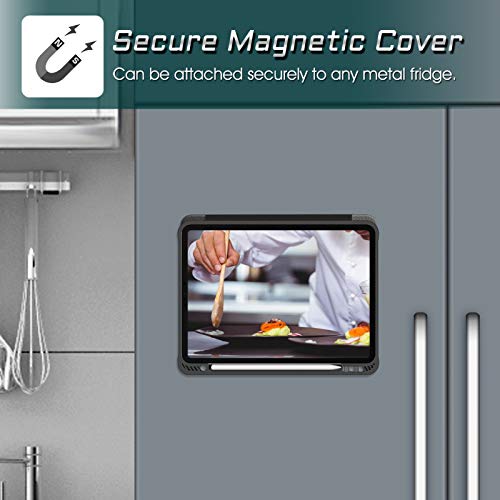 CaseBot Magnetic Stand Case for iPad Pro 11-inch (4th / 3rd Generation) 2022/2021 - Multiple Angles Shockproof Soft TPU Cover w/Pencil Holder, Also Fit iPad Pro 11" 2nd /1st Gen, Black - Image 5