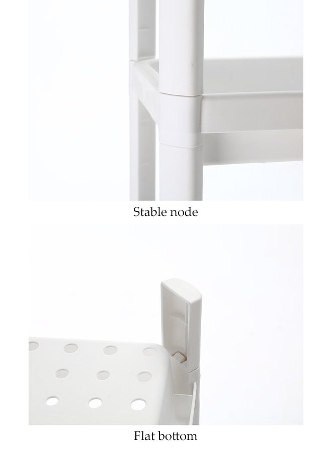 DUNISO Storage Shelf, 2-Layers Multifunctional Storage Rack Shelving Unit for Living Room, Bathroom, Balcony, Kitchen, Garden(White ) - Image 3