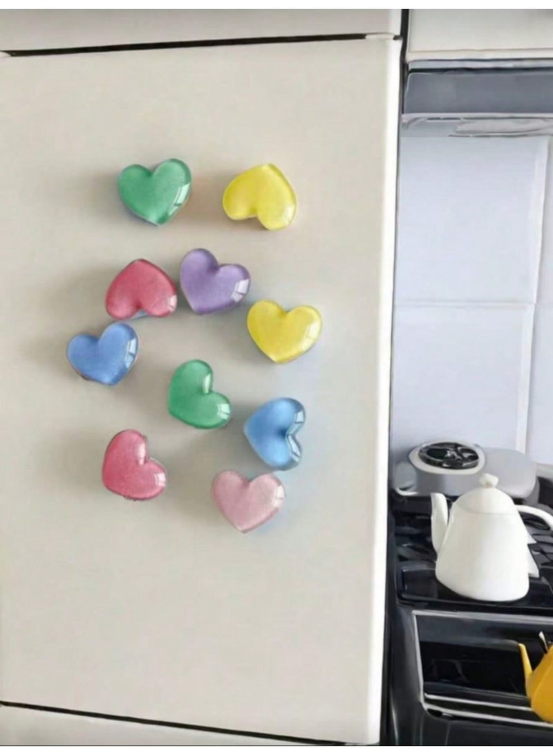 بيتنا 12مغناطيس قلب ثلاجة، لطيف زينة رمضان عيد مبارك، مغناطيس قلب ملون ستيكرات ثلاجة، ستايل نورديك لوكس خفيف مغناطيس ثلاجة جميل هدية كريسماس هالوين ألوان عشوائية - Image 4