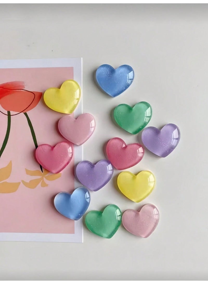 بيتنا 12مغناطيس قلب ثلاجة، لطيف زينة رمضان عيد مبارك، مغناطيس قلب ملون ستيكرات ثلاجة، ستايل نورديك لوكس خفيف مغناطيس ثلاجة جميل هدية كريسماس هالوين ألوان عشوائية - Image 5