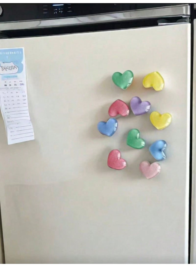 بيتنا 12مغناطيس قلب ثلاجة، لطيف زينة رمضان عيد مبارك، مغناطيس قلب ملون ستيكرات ثلاجة، ستايل نورديك لوكس خفيف مغناطيس ثلاجة جميل هدية كريسماس هالوين ألوان عشوائية - Image 3