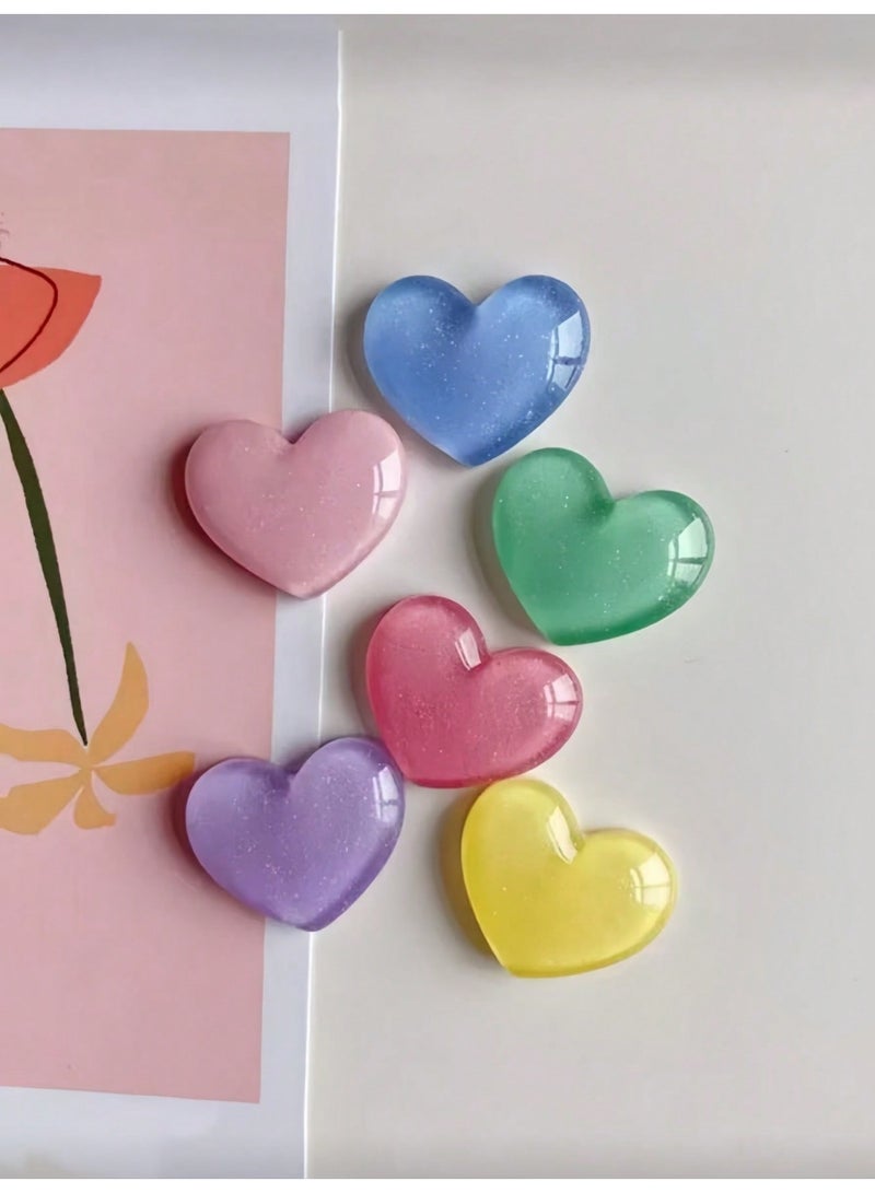 بيتنا 12مغناطيس قلب ثلاجة، لطيف زينة رمضان عيد مبارك، مغناطيس قلب ملون ستيكرات ثلاجة، ستايل نورديك لوكس خفيف مغناطيس ثلاجة جميل هدية كريسماس هالوين ألوان عشوائية - Image 2