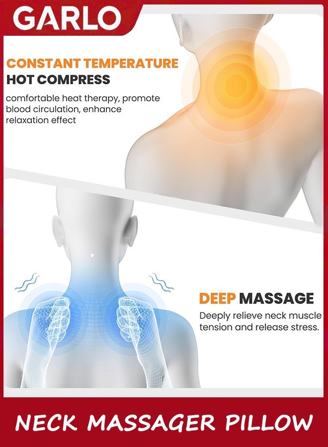 Garlo 3 in 1 Neck Massager Pillow with Heat, Cervical Massager Pillow, Neck Traction Shoulder Corrector Cervical Traction for Pain Relief Deep Tissue,Therapillow for Neck Hump - Image 2