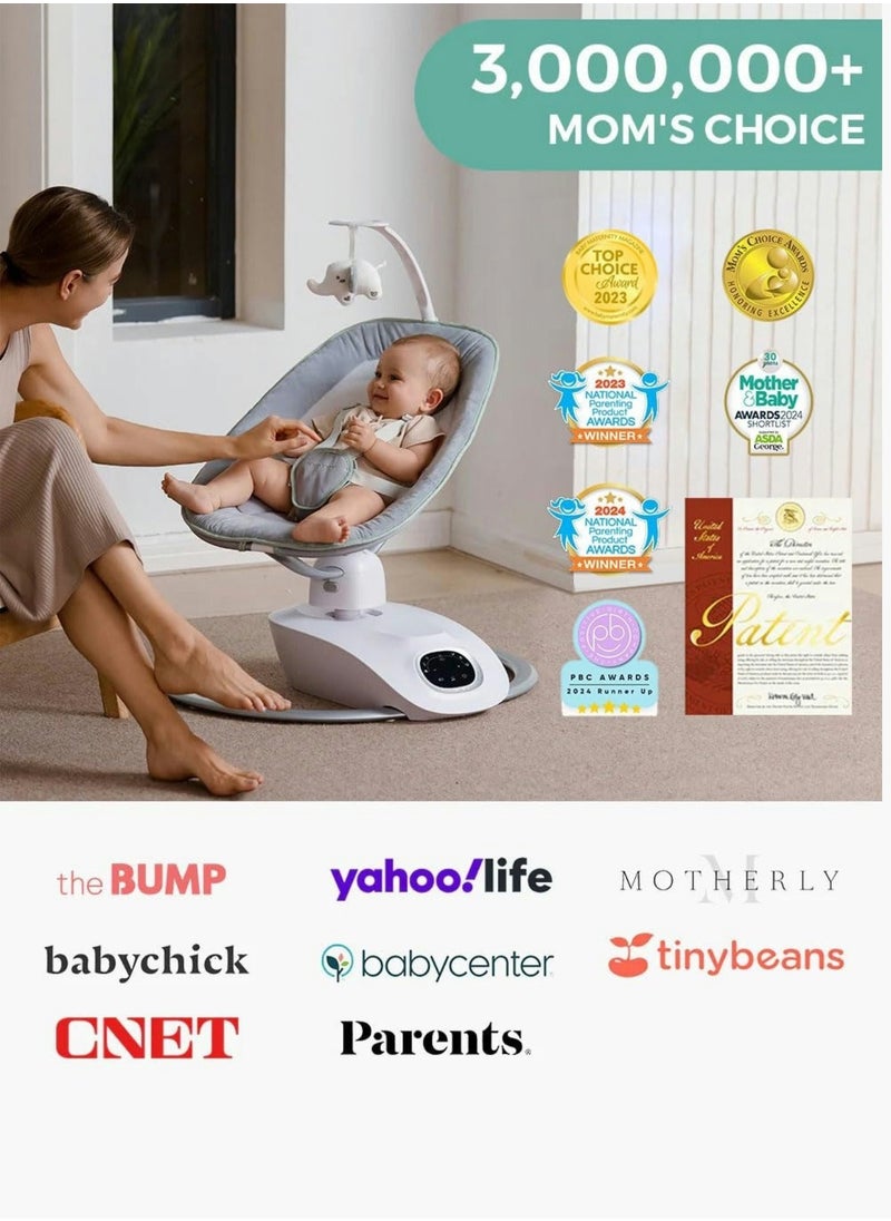 CocoSway Baby Swing for Infants to Toddler, 3D-Motion Electric Baby Swing with 6 Motions & 4-Speeds, Remote Control, Infant Swing with 8 Preset Lullabies for Baby Boy Girl Up to 20 lbs