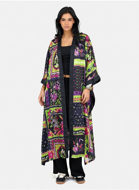 Satin All Over Print Kimono